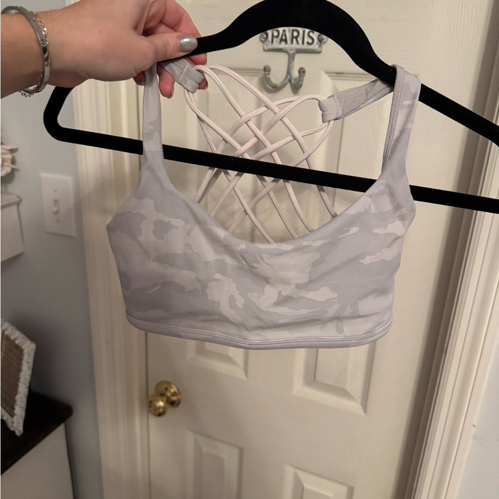 Lululemon Athletica Light Gray Camouflage Sports Bra